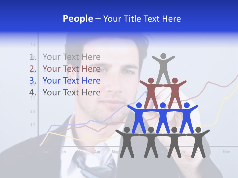 Attractive Business Man Drawing On A Graph PowerPoint Template