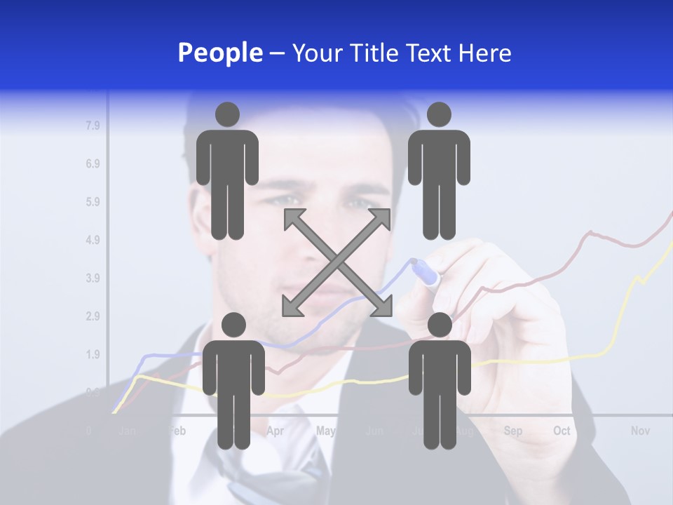Attractive Business Man Drawing On A Graph PowerPoint Template