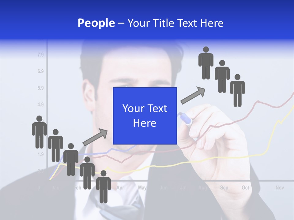 Attractive Business Man Drawing On A Graph PowerPoint Template