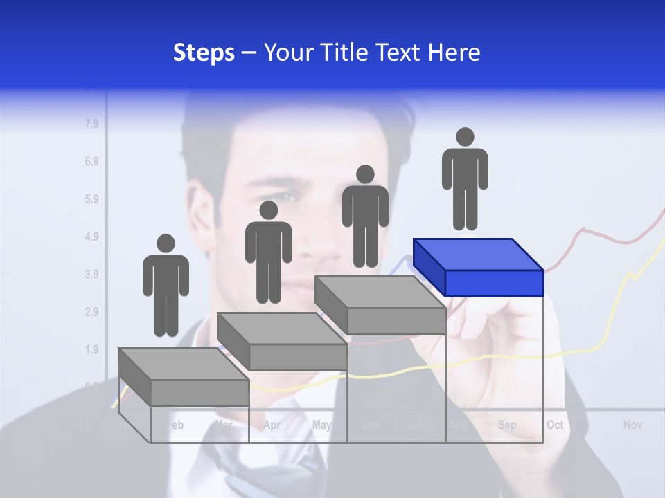 Attractive Business Man Drawing On A Graph PowerPoint Template