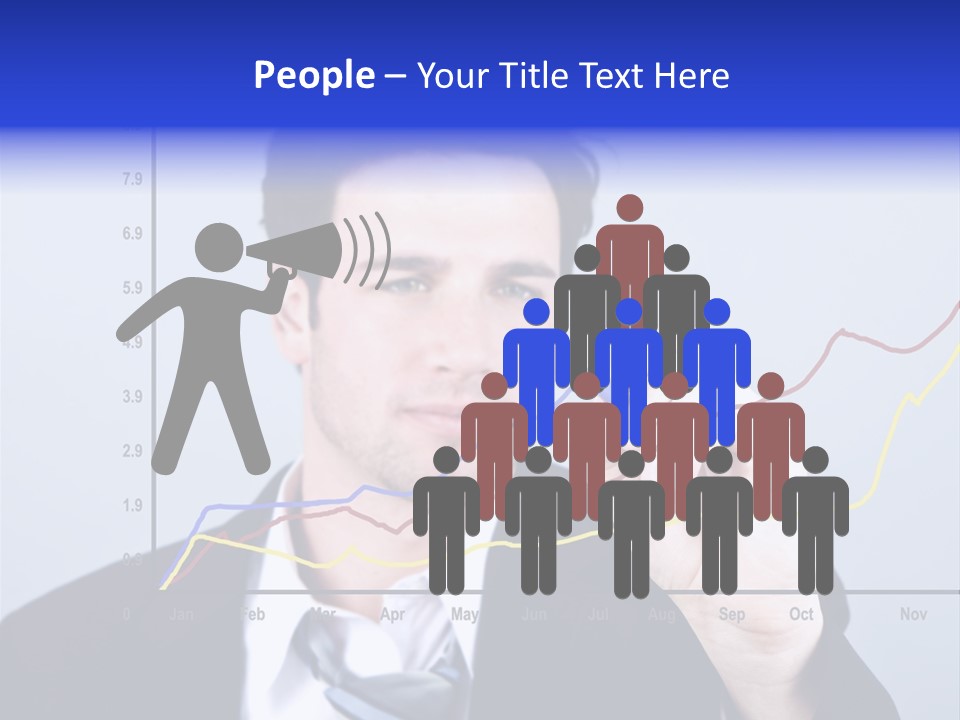 Attractive Business Man Drawing On A Graph PowerPoint Template