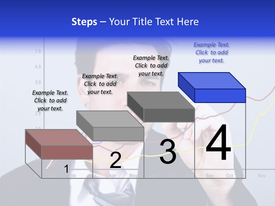 Attractive Business Man Drawing On A Graph PowerPoint Template