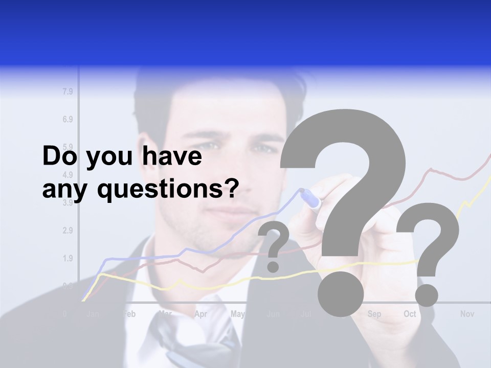 Attractive Business Man Drawing On A Graph PowerPoint Template