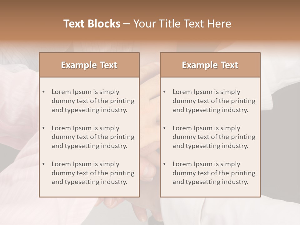Dynamic Business Team - Hands PowerPoint Template