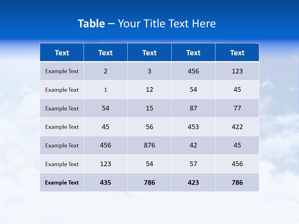 Beautiful Teenage Listening Music With Pleasure On The Clouds PowerPoint Template