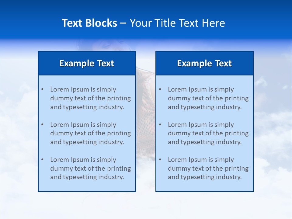 Beautiful Teenage Listening Music With Pleasure On The Clouds PowerPoint Template