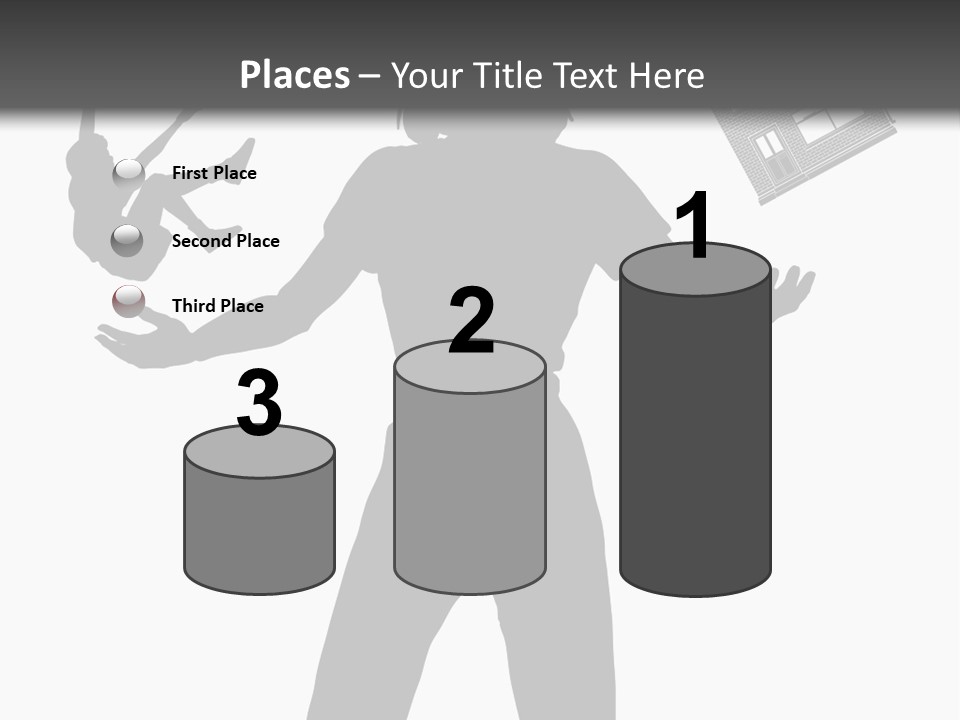 Silhouette Of A Woman Juggling Her Commitments (Vector File Also Available) PowerPoint Template