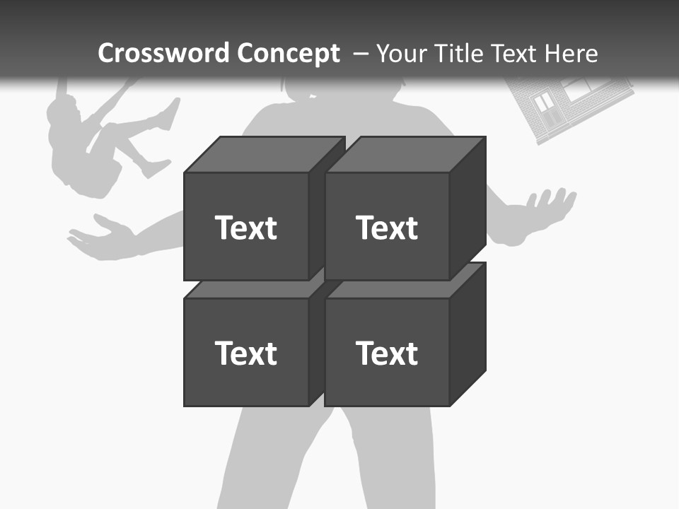 Silhouette Of A Woman Juggling Her Commitments (Vector File Also Available) PowerPoint Template