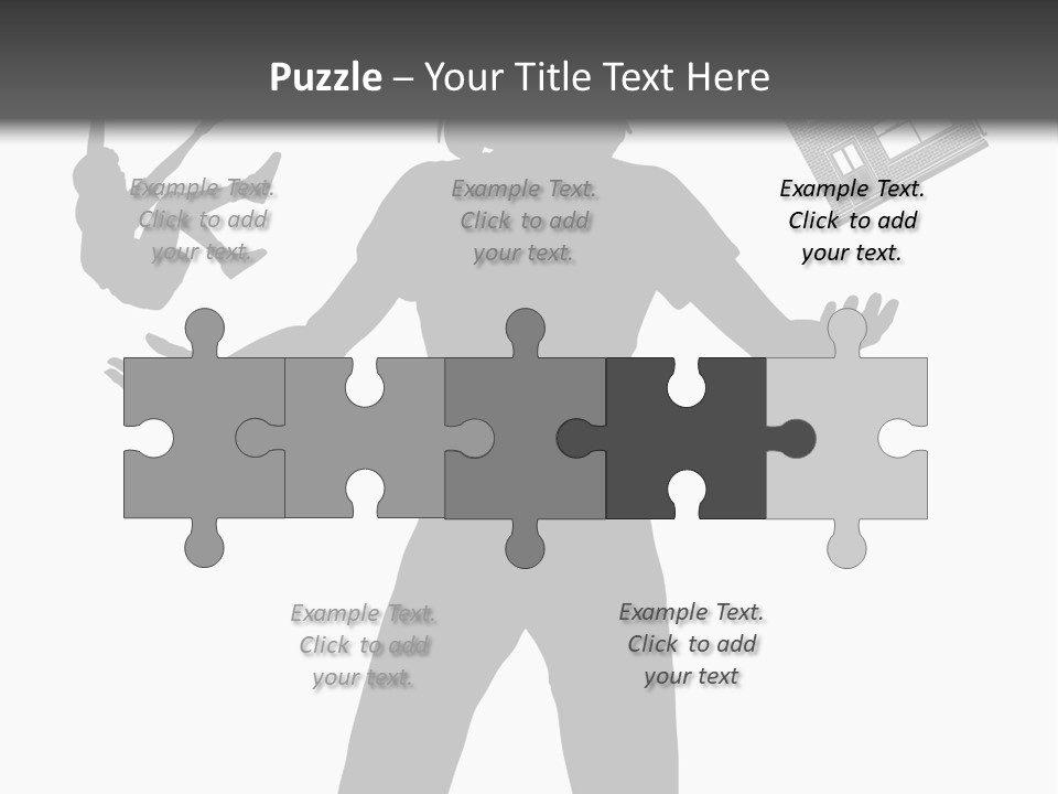 Silhouette Of A Woman Juggling Her Commitments (Vector File Also Available) PowerPoint Template