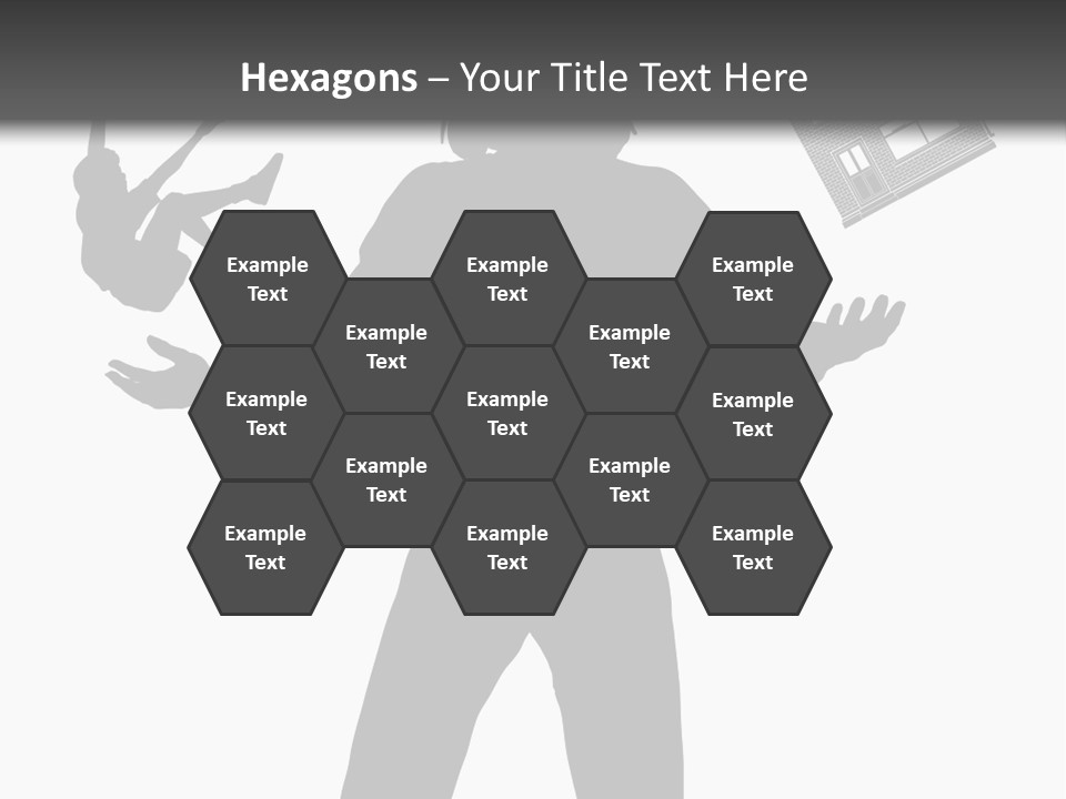 Silhouette Of A Woman Juggling Her Commitments (Vector File Also Available) PowerPoint Template