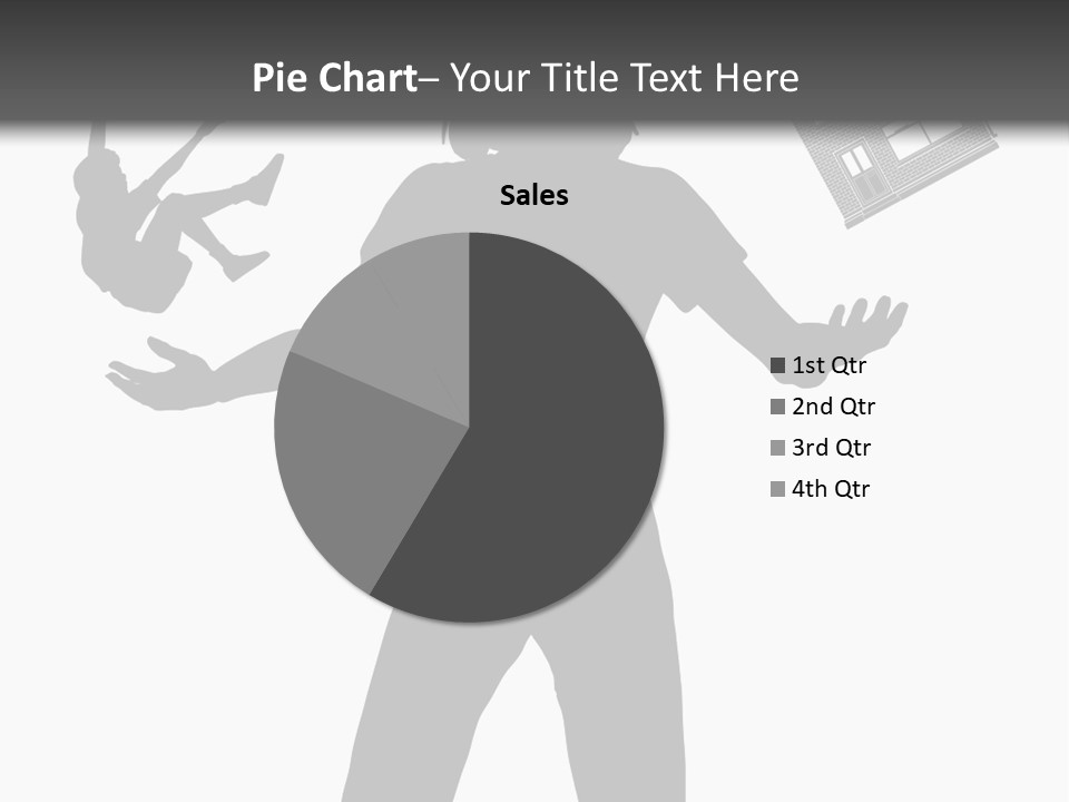 Silhouette Of A Woman Juggling Her Commitments (Vector File Also Available) PowerPoint Template