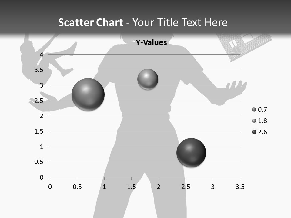 Silhouette Of A Woman Juggling Her Commitments (Vector File Also Available) PowerPoint Template