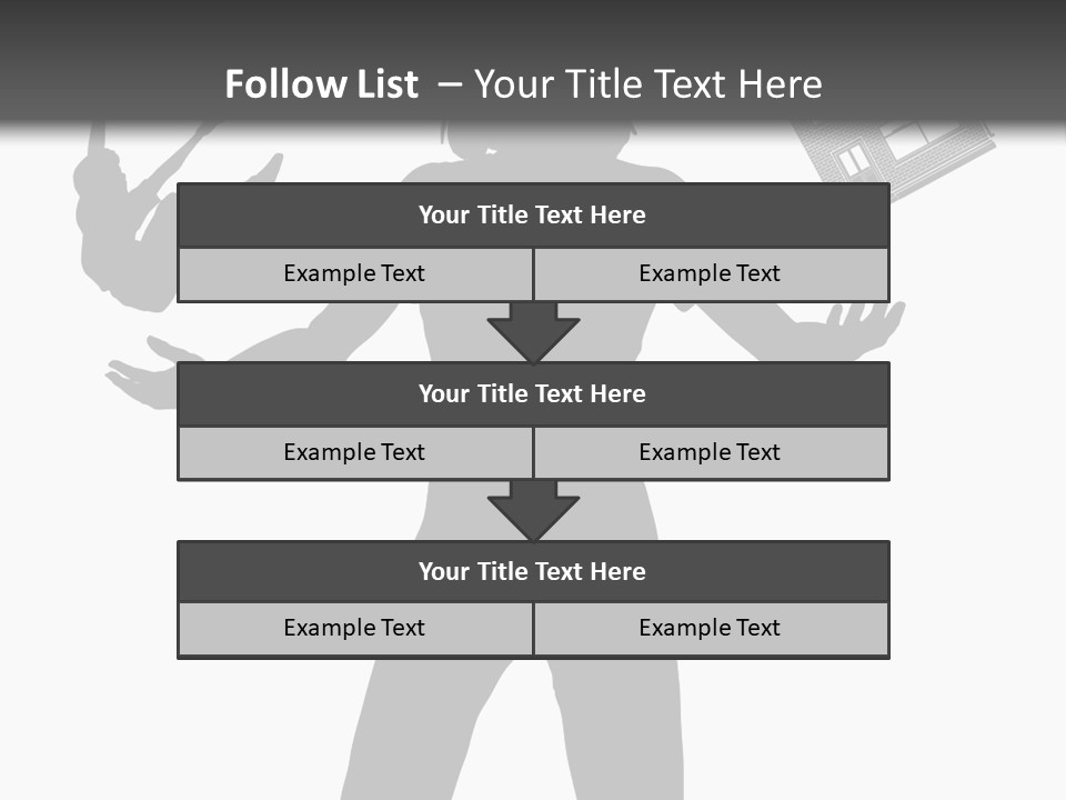 Silhouette Of A Woman Juggling Her Commitments (Vector File Also Available) PowerPoint Template