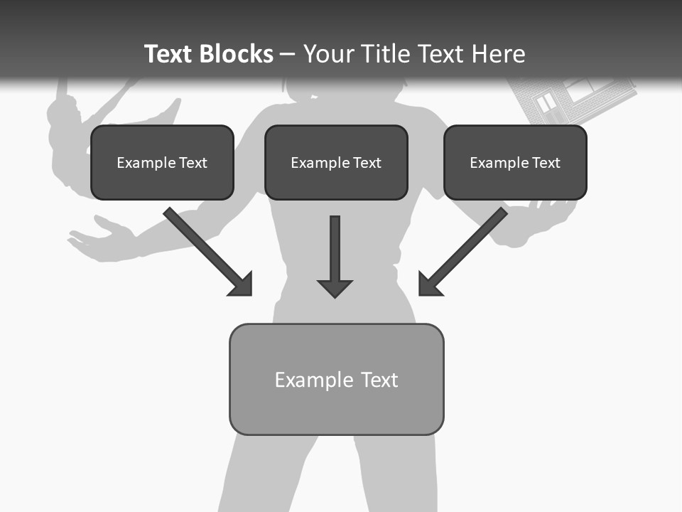 Silhouette Of A Woman Juggling Her Commitments (Vector File Also Available) PowerPoint Template