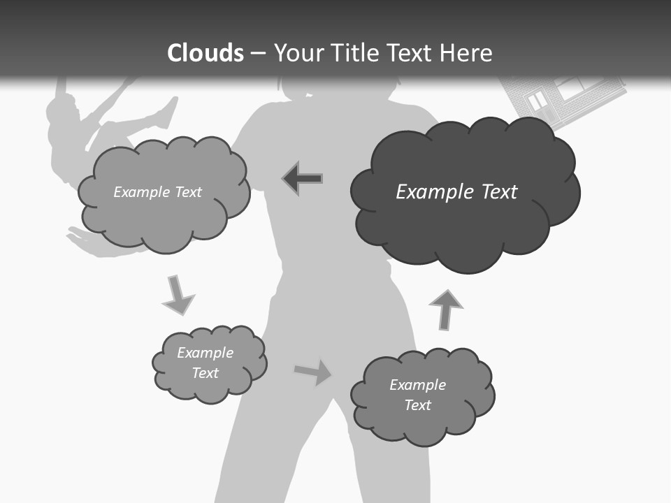 Silhouette Of A Woman Juggling Her Commitments (Vector File Also Available) PowerPoint Template