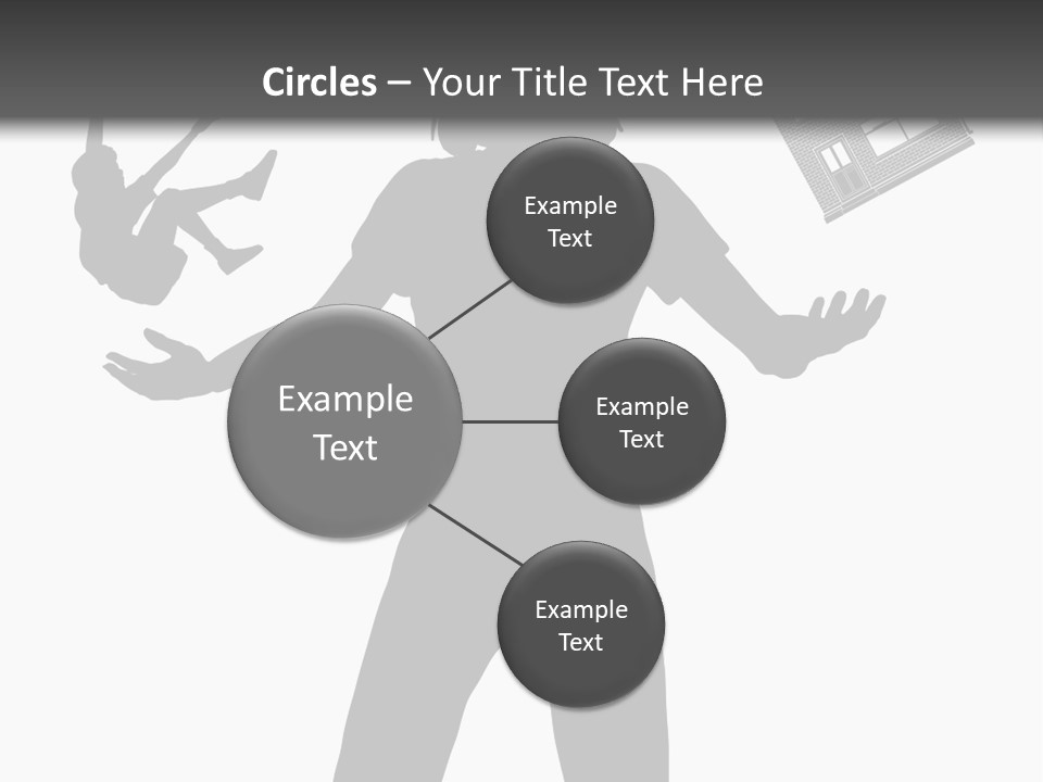 Silhouette Of A Woman Juggling Her Commitments (Vector File Also Available) PowerPoint Template