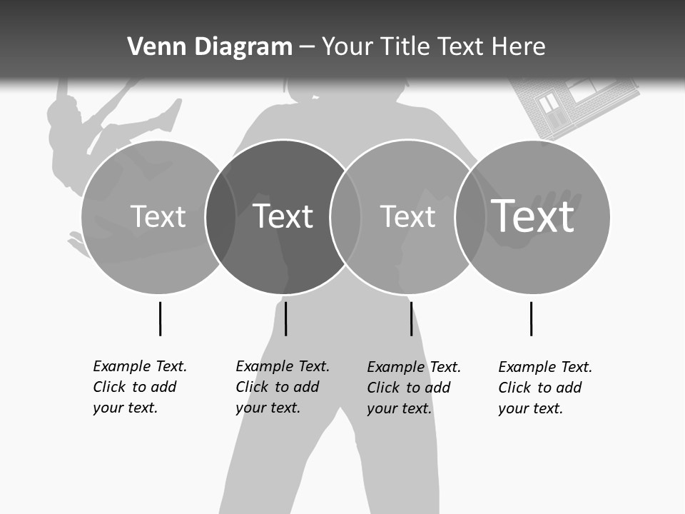 Silhouette Of A Woman Juggling Her Commitments (Vector File Also Available) PowerPoint Template