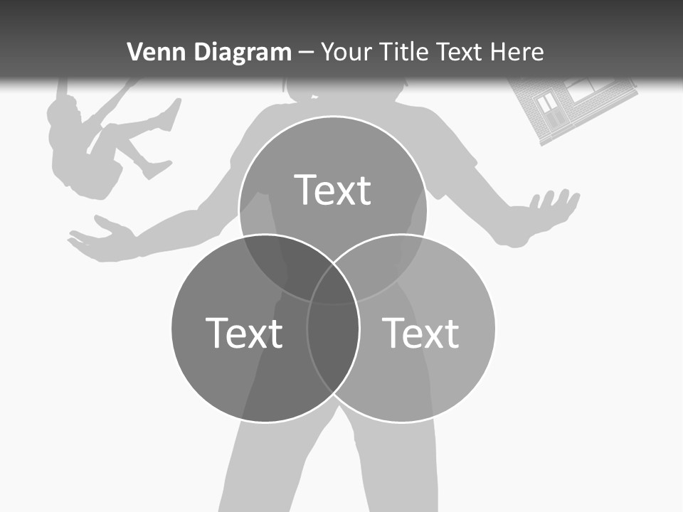 Silhouette Of A Woman Juggling Her Commitments (Vector File Also Available) PowerPoint Template