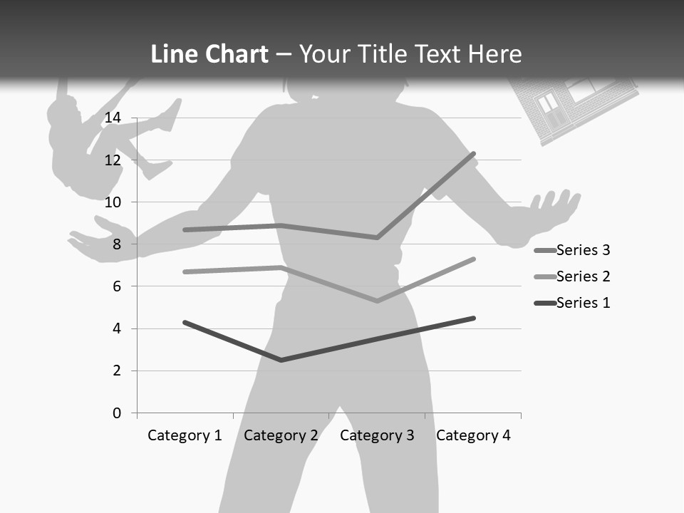 Silhouette Of A Woman Juggling Her Commitments (Vector File Also Available) PowerPoint Template