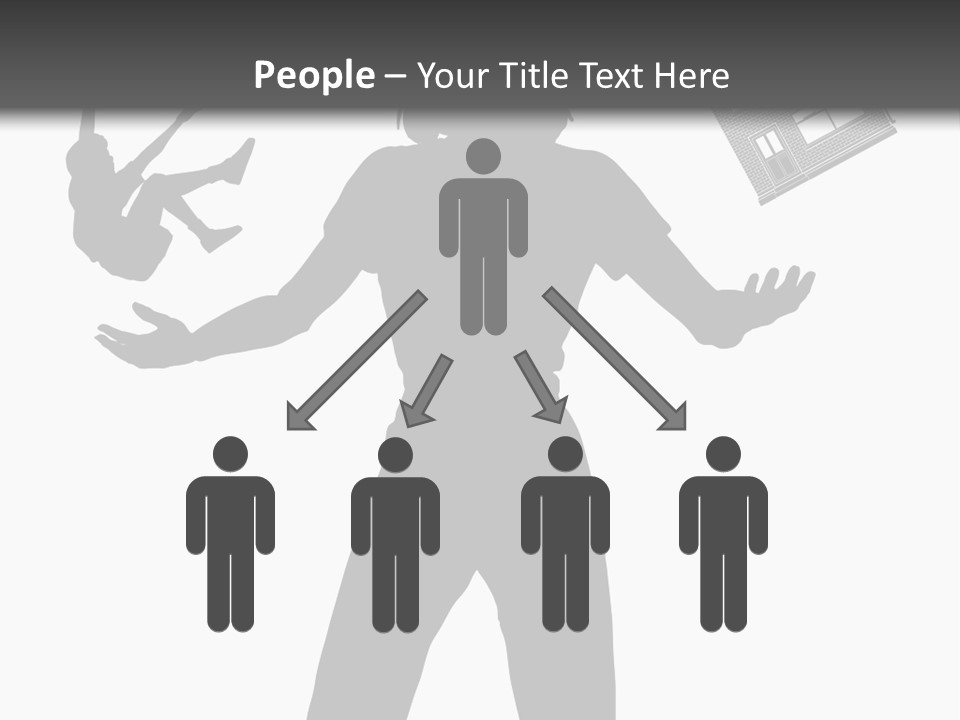 Silhouette Of A Woman Juggling Her Commitments (Vector File Also Available) PowerPoint Template