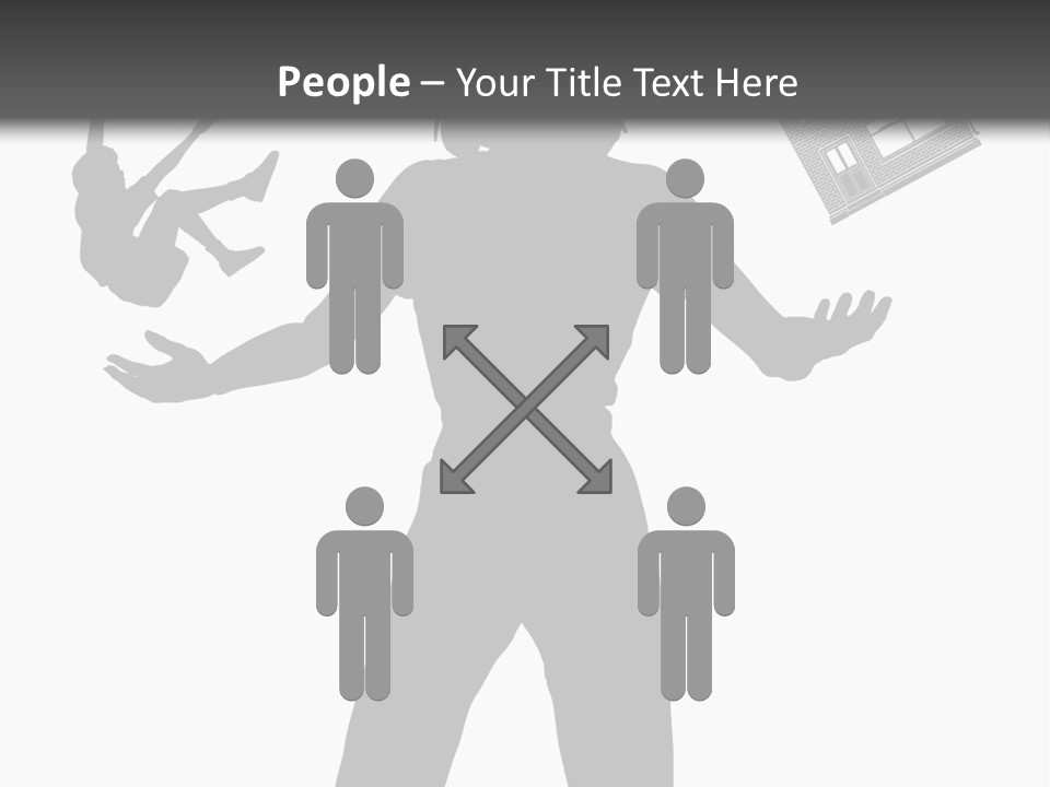 Silhouette Of A Woman Juggling Her Commitments (Vector File Also Available) PowerPoint Template