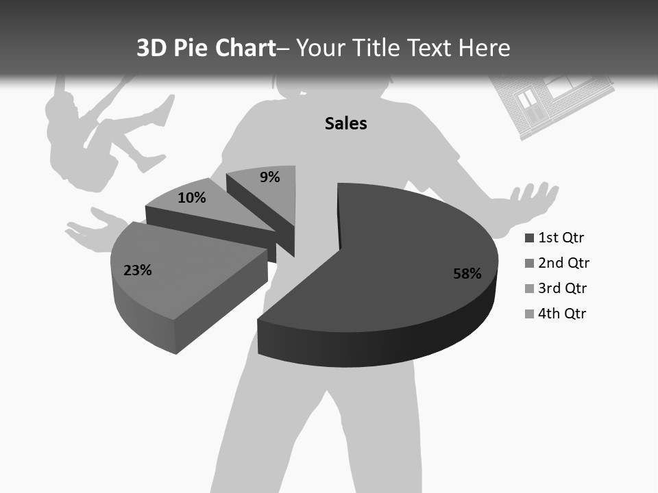 Silhouette Of A Woman Juggling Her Commitments (Vector File Also Available) PowerPoint Template