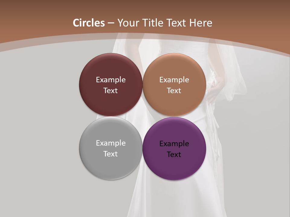 Studio Portrait Of A Young Bride Wearing White Wedding Dress With Veil, Smiling And Looking At Camera. PowerPoint Template