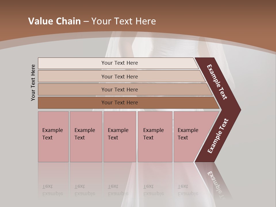 Studio Portrait Of A Young Bride Wearing White Wedding Dress With Veil, Smiling And Looking At Camera. PowerPoint Template