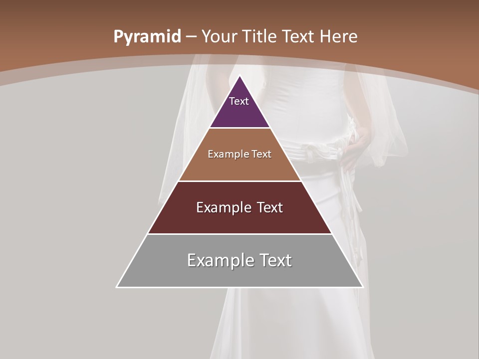 Studio Portrait Of A Young Bride Wearing White Wedding Dress With Veil, Smiling And Looking At Camera. PowerPoint Template