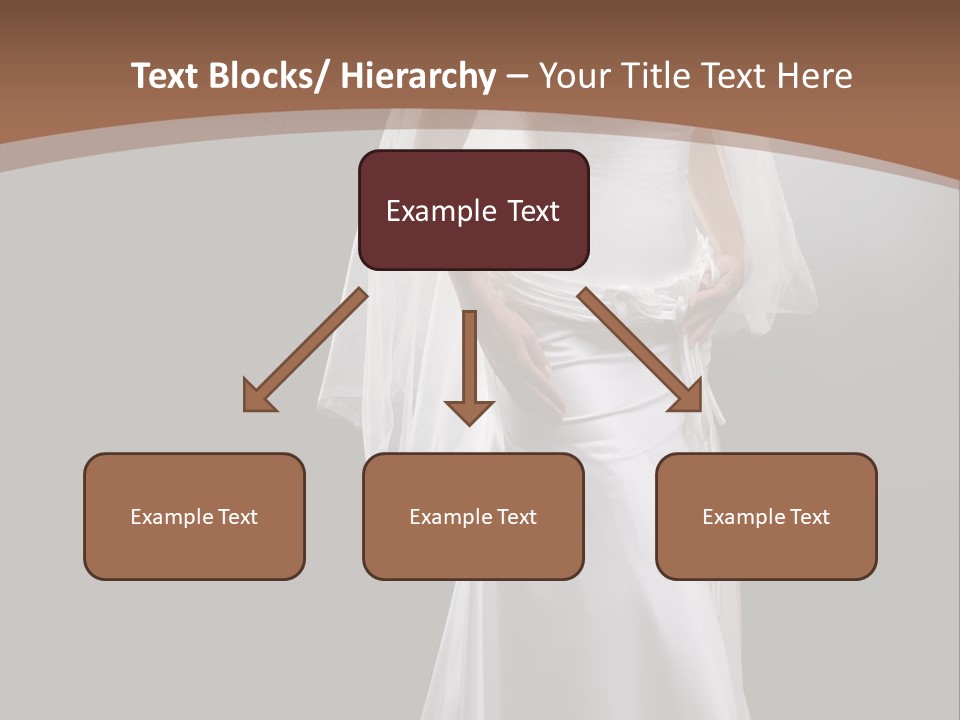 Studio Portrait Of A Young Bride Wearing White Wedding Dress With Veil, Smiling And Looking At Camera. PowerPoint Template