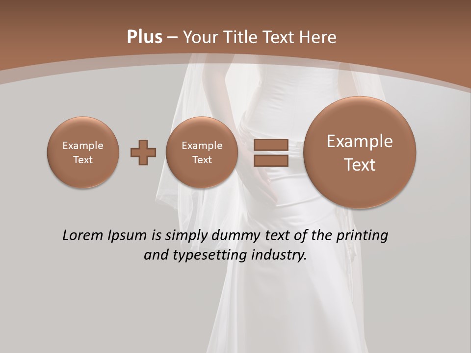Studio Portrait Of A Young Bride Wearing White Wedding Dress With Veil, Smiling And Looking At Camera. PowerPoint Template