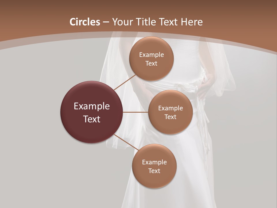 Studio Portrait Of A Young Bride Wearing White Wedding Dress With Veil, Smiling And Looking At Camera. PowerPoint Template