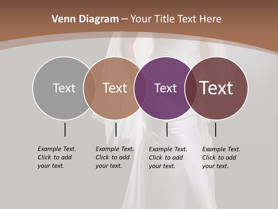 Studio Portrait Of A Young Bride Wearing White Wedding Dress With Veil, Smiling And Looking At Camera. PowerPoint Template