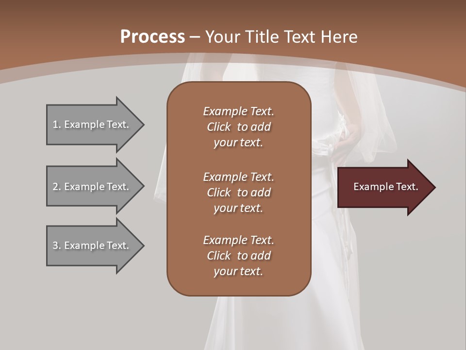 Studio Portrait Of A Young Bride Wearing White Wedding Dress With Veil, Smiling And Looking At Camera. PowerPoint Template