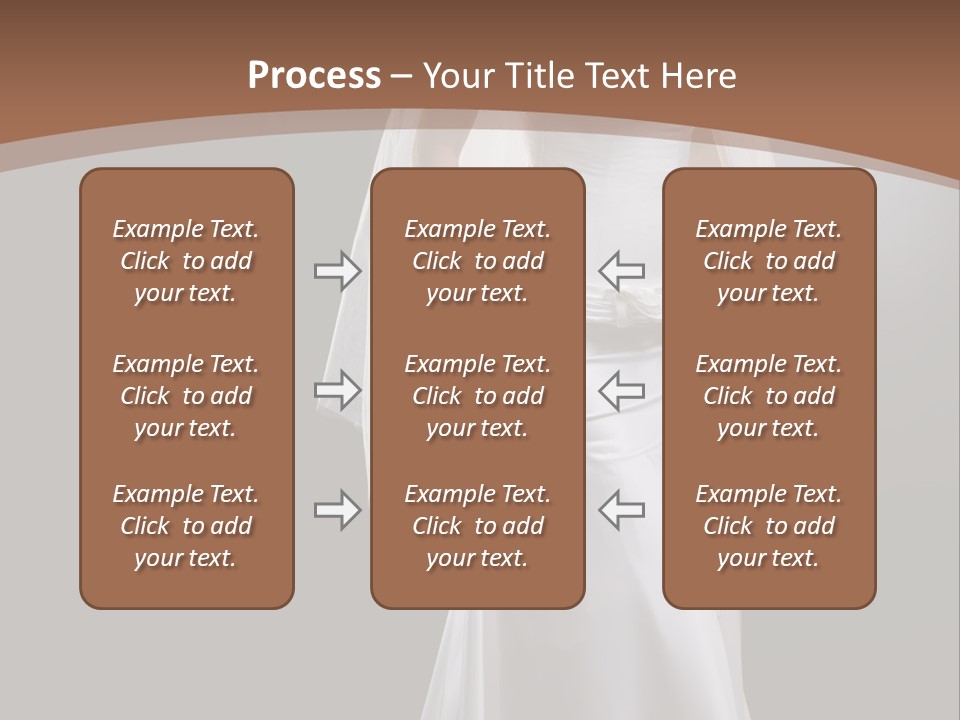 Studio Portrait Of A Young Bride Wearing White Wedding Dress With Veil, Smiling And Looking At Camera. PowerPoint Template