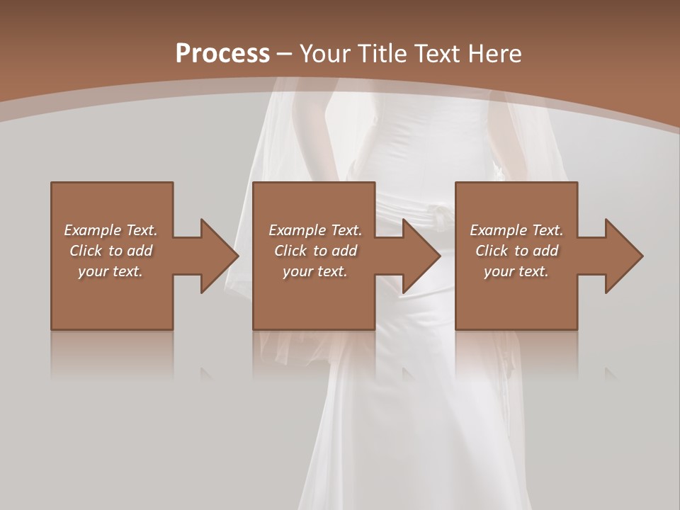Studio Portrait Of A Young Bride Wearing White Wedding Dress With Veil, Smiling And Looking At Camera. PowerPoint Template