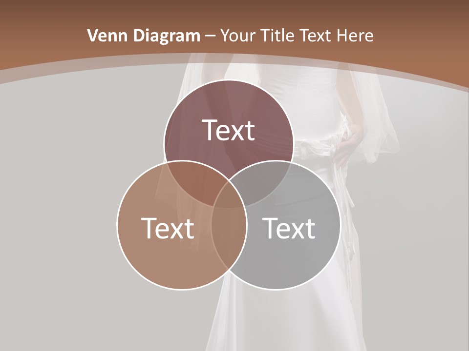 Studio Portrait Of A Young Bride Wearing White Wedding Dress With Veil, Smiling And Looking At Camera. PowerPoint Template