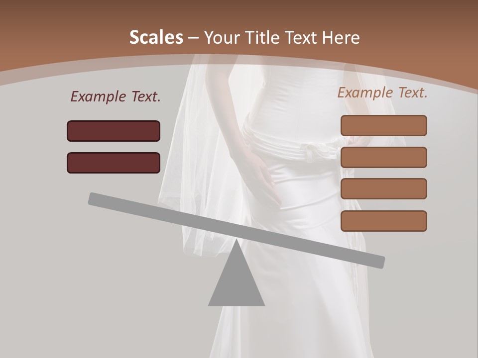 Studio Portrait Of A Young Bride Wearing White Wedding Dress With Veil, Smiling And Looking At Camera. PowerPoint Template