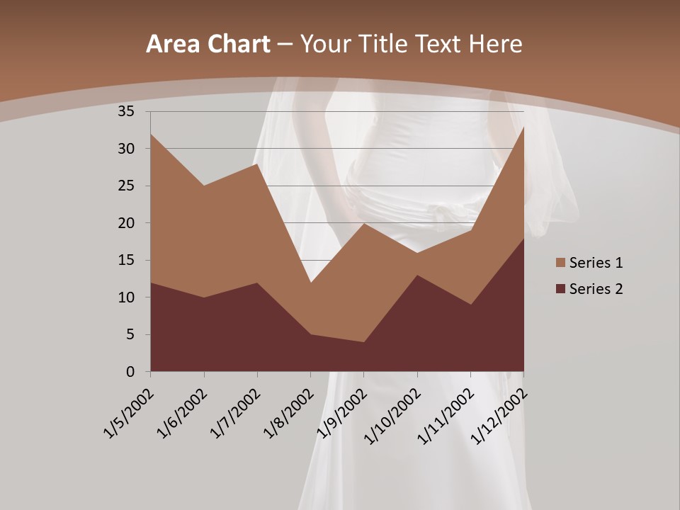 Studio Portrait Of A Young Bride Wearing White Wedding Dress With Veil, Smiling And Looking At Camera. PowerPoint Template