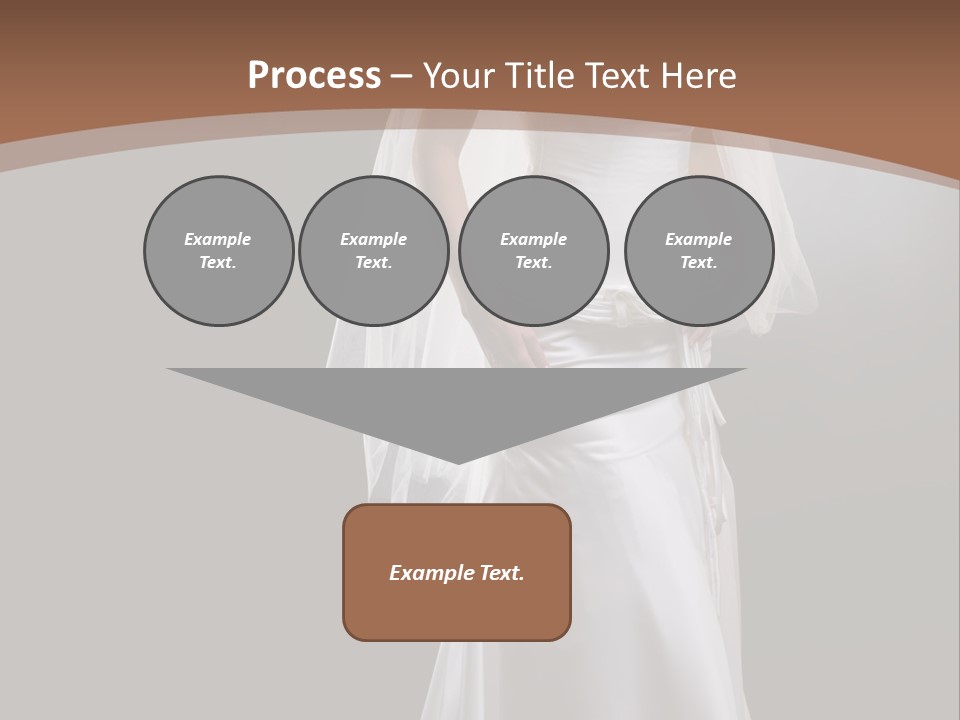 Studio Portrait Of A Young Bride Wearing White Wedding Dress With Veil, Smiling And Looking At Camera. PowerPoint Template