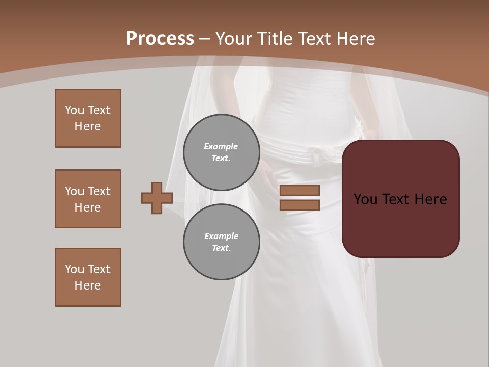 Studio Portrait Of A Young Bride Wearing White Wedding Dress With Veil, Smiling And Looking At Camera. PowerPoint Template