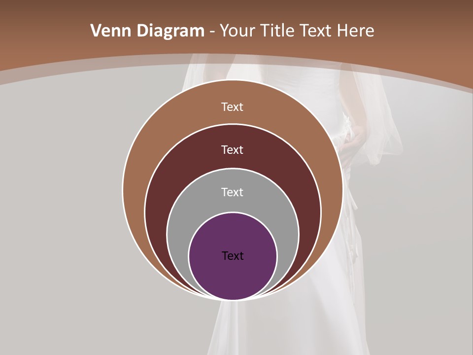 Studio Portrait Of A Young Bride Wearing White Wedding Dress With Veil, Smiling And Looking At Camera. PowerPoint Template