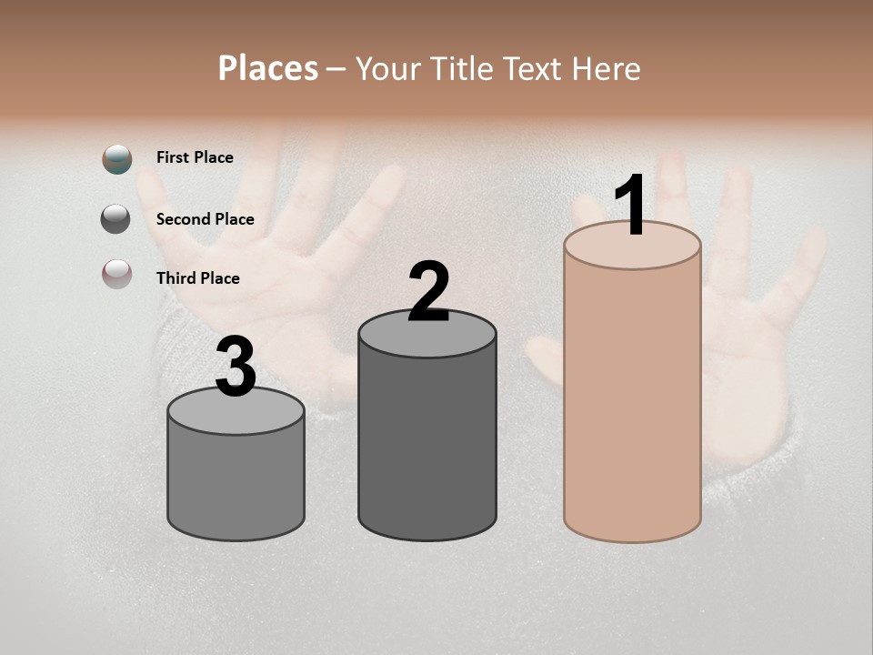 A Young Girl Trapped Behind Some Frosted Glass With Her Hands On It PowerPoint Template