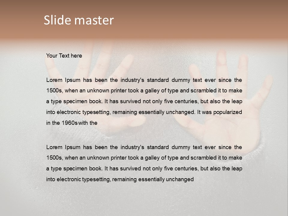 A Young Girl Trapped Behind Some Frosted Glass With Her Hands On It PowerPoint Template