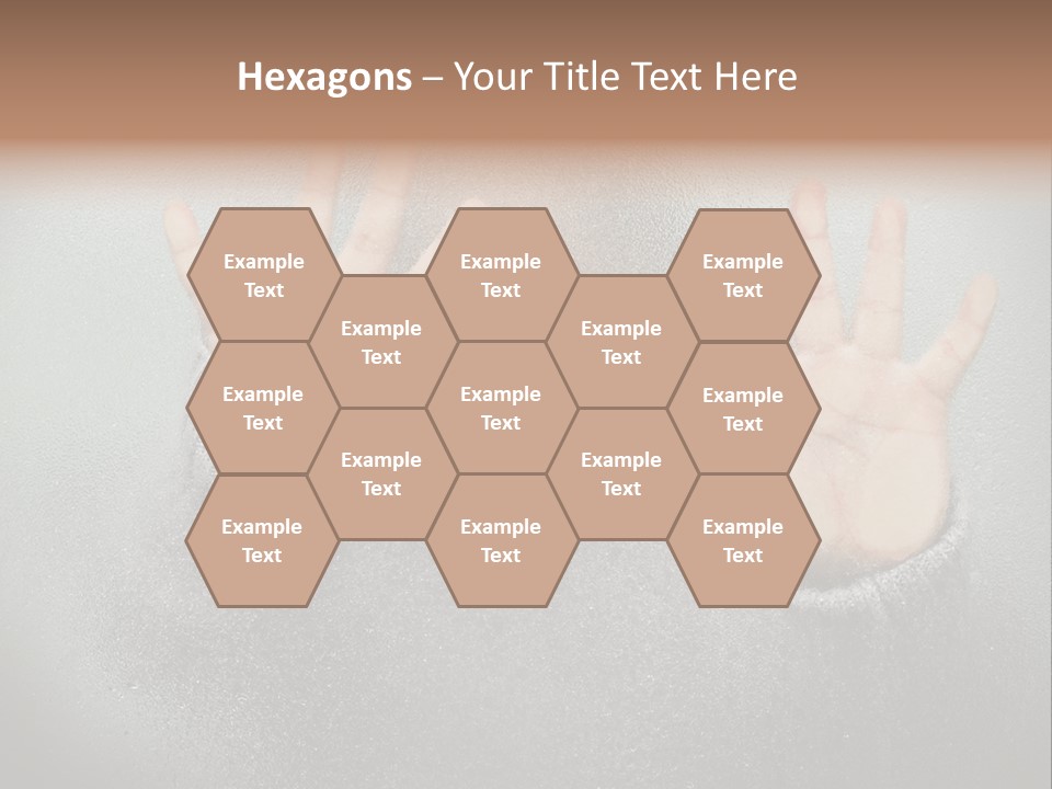 A Young Girl Trapped Behind Some Frosted Glass With Her Hands On It PowerPoint Template