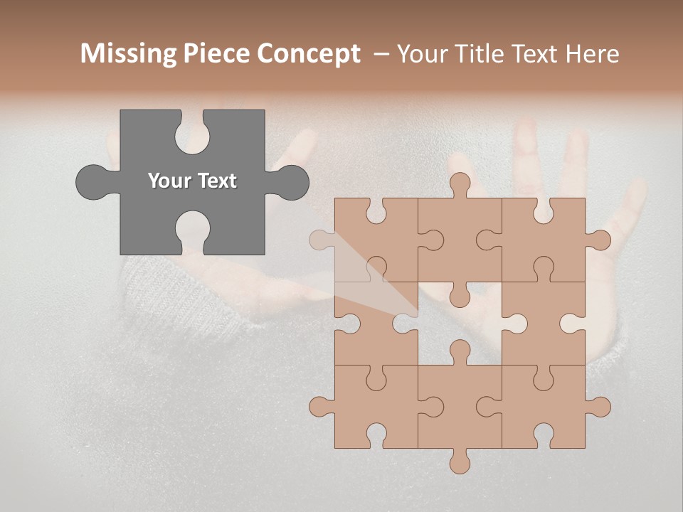 A Young Girl Trapped Behind Some Frosted Glass With Her Hands On It PowerPoint Template