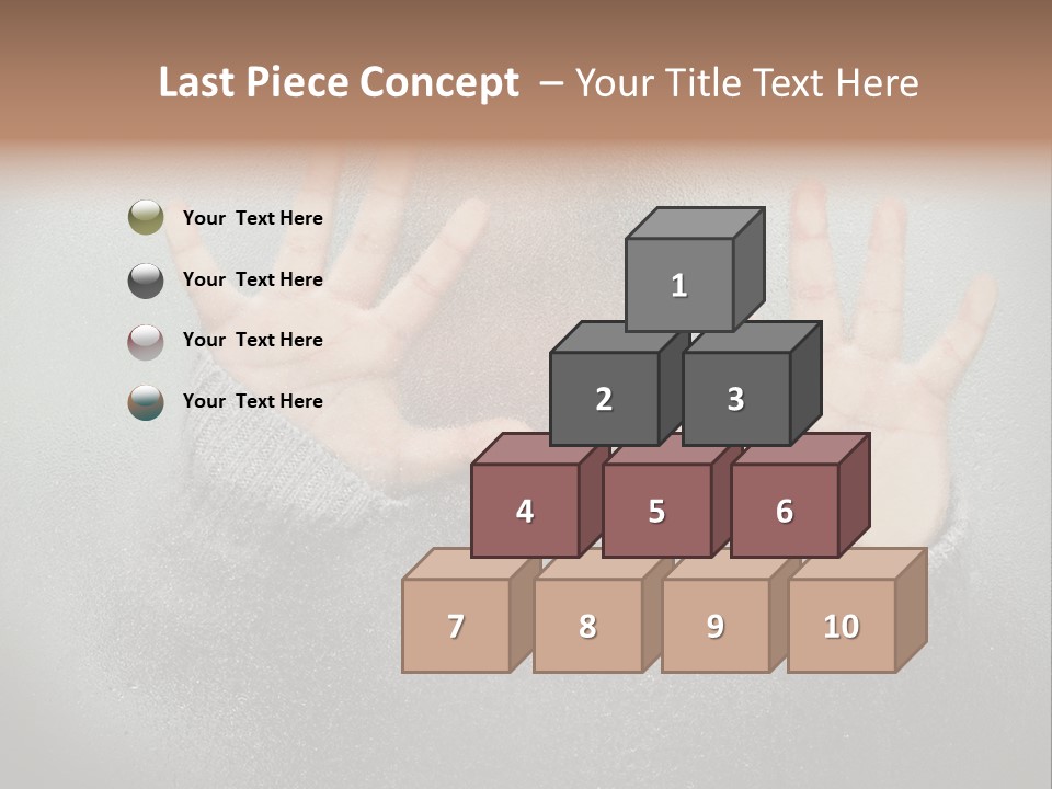 A Young Girl Trapped Behind Some Frosted Glass With Her Hands On It PowerPoint Template