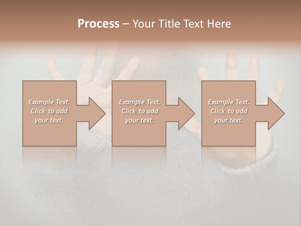 A Young Girl Trapped Behind Some Frosted Glass With Her Hands On It PowerPoint Template