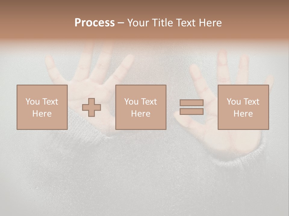 A Young Girl Trapped Behind Some Frosted Glass With Her Hands On It PowerPoint Template
