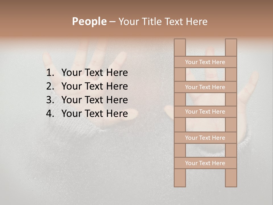 A Young Girl Trapped Behind Some Frosted Glass With Her Hands On It PowerPoint Template